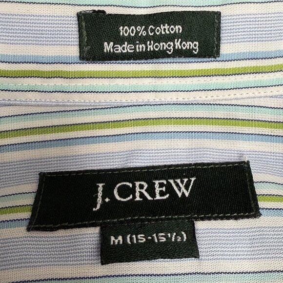 EUC Men's J.‎ CREW Cotton Striped Dress Shirt Striped | Size M (15-15.5) - Picture 6 of 7